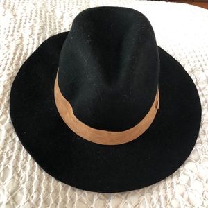 Black Wool floppy hat